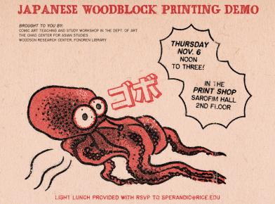 Woodblock print workshop and demo