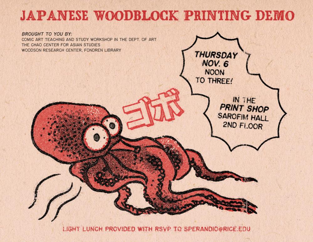 Woodblock print workshop and demo